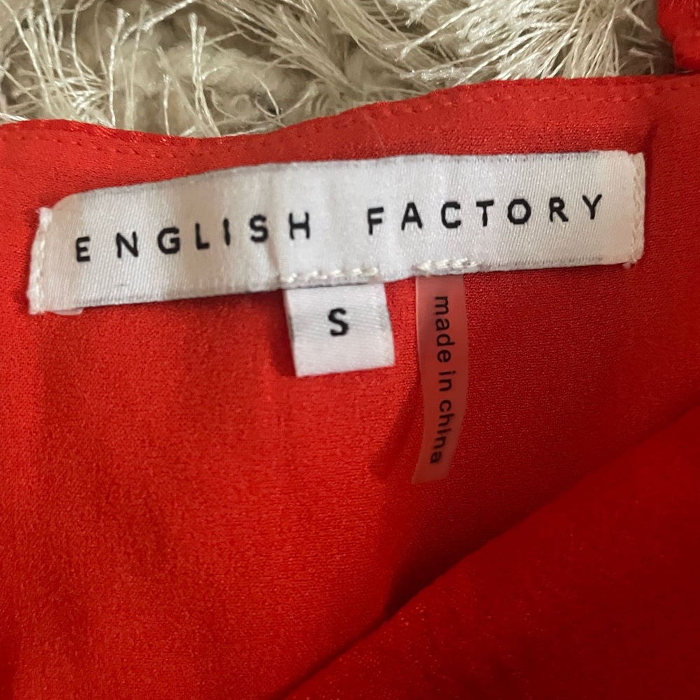 English Factory Bright Orange Puff-Sleeve Dress - Picture 4 of 4